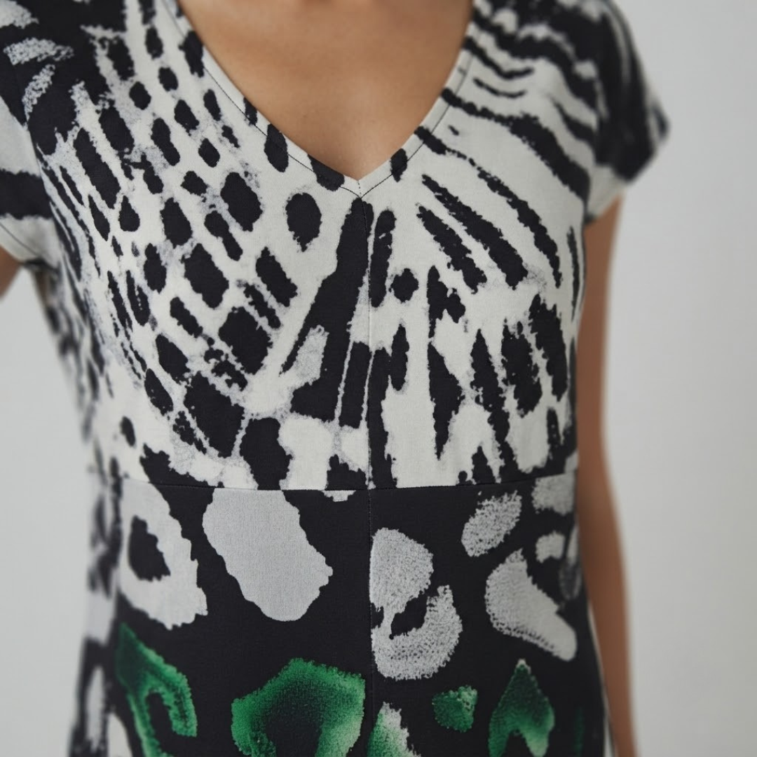 SERENA | Midi dress with printed pattern