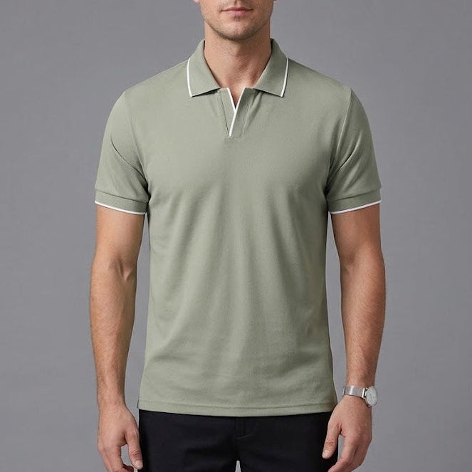 WILLIAM | Polo shirt with Johnny collar