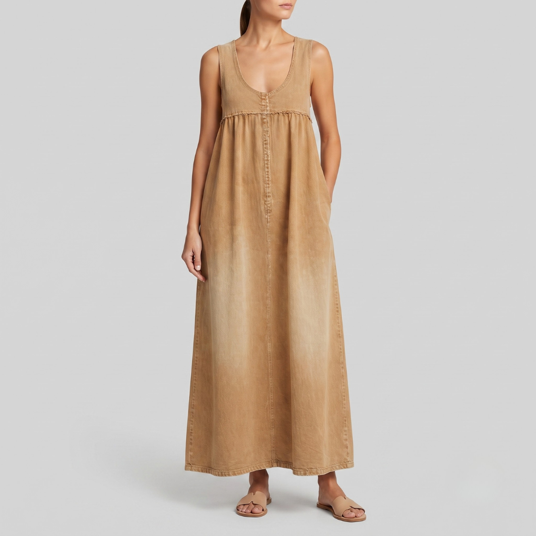 ELLA | Sleeveless vest dress with midi length