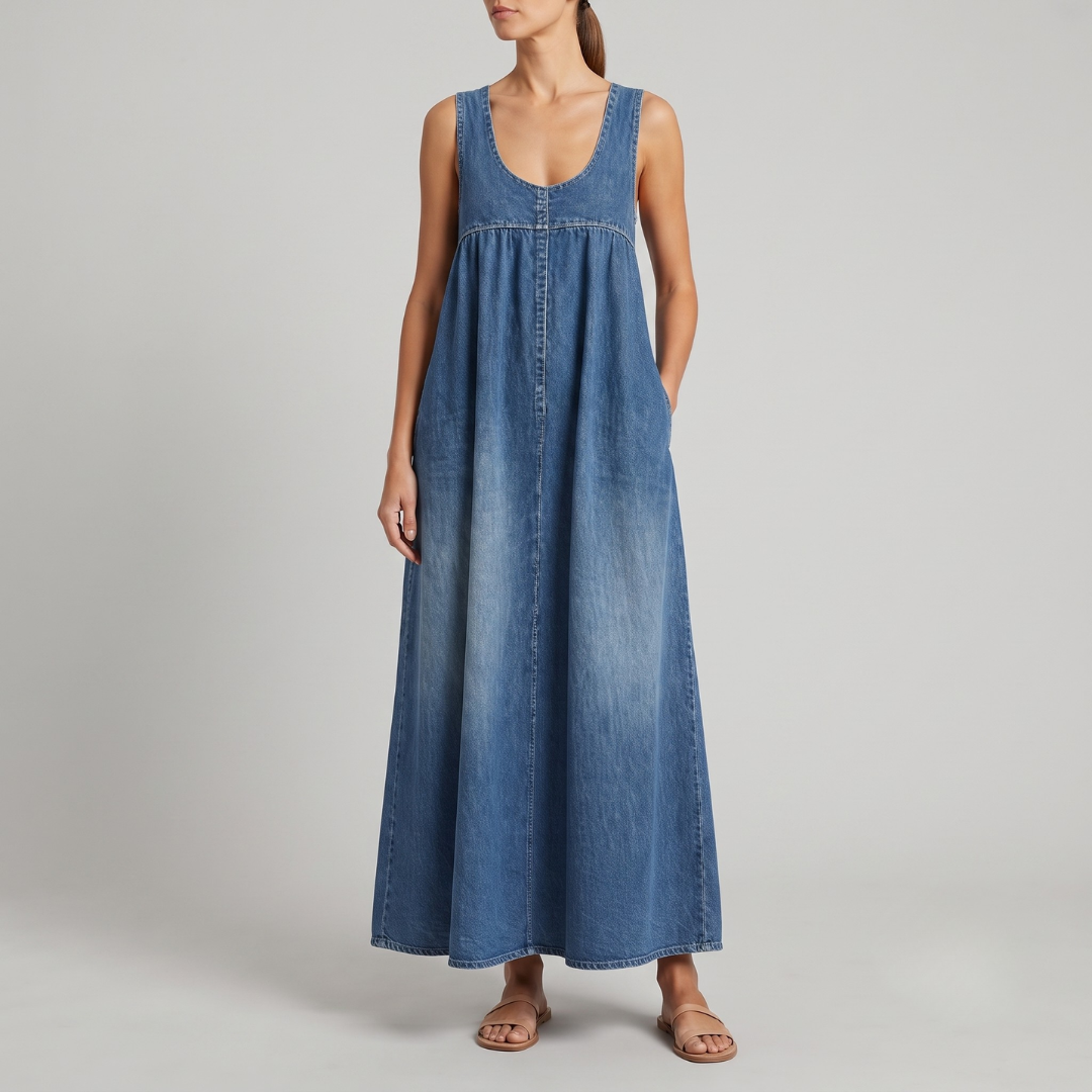 ELLA | Sleeveless vest dress with midi length
