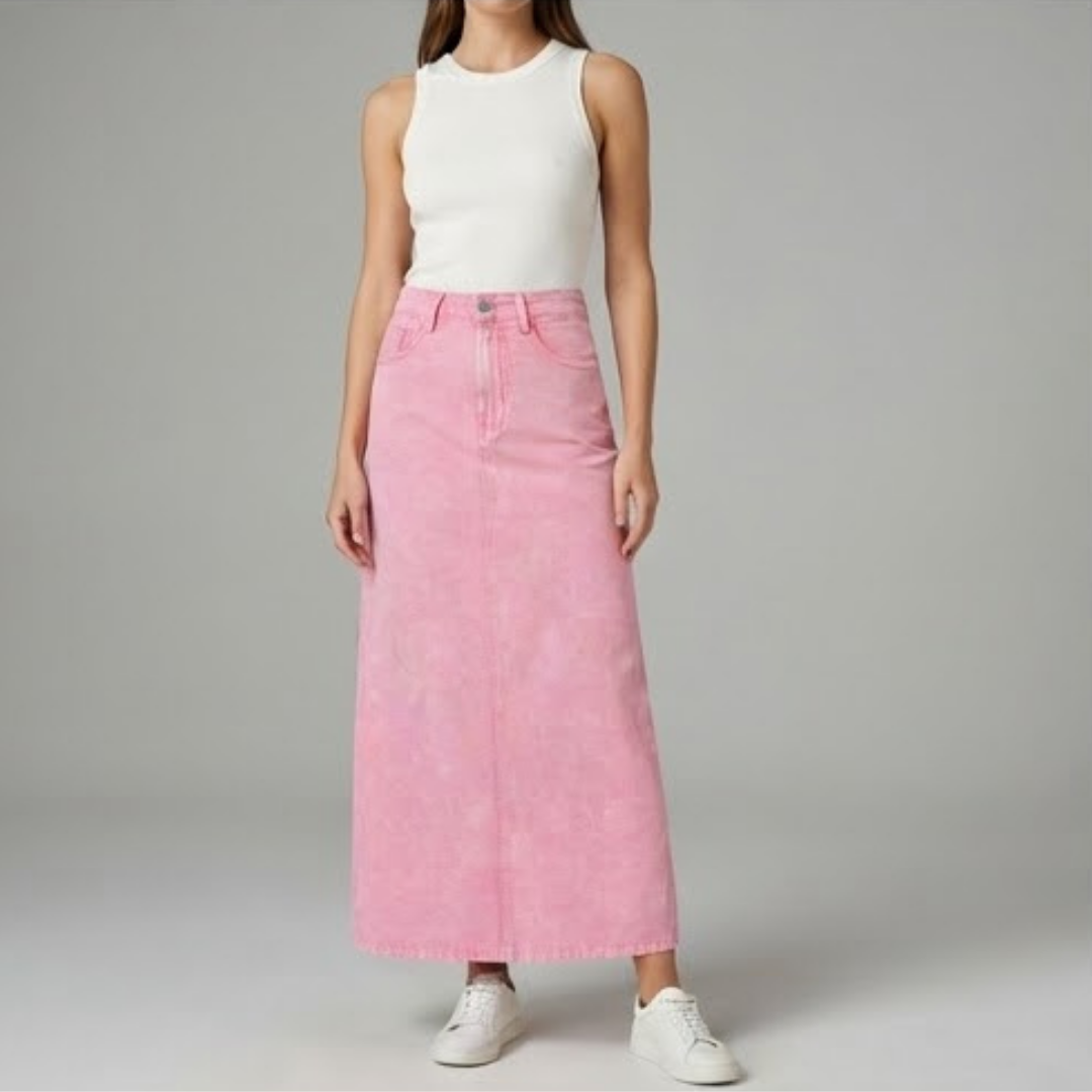 HARPER | Midi skirt with classic denim look