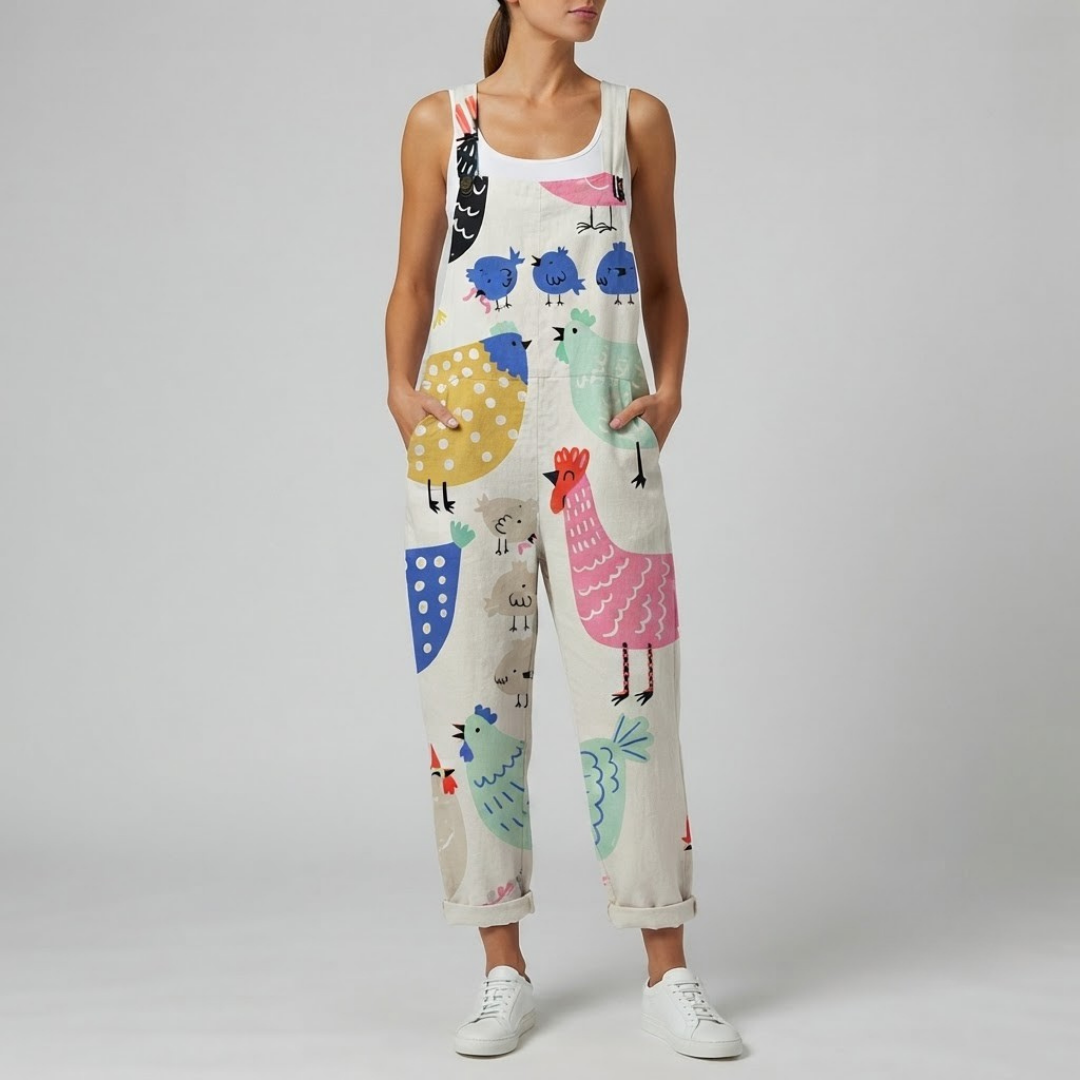 AURELIA | Printed jumpsuit with adjustable straps