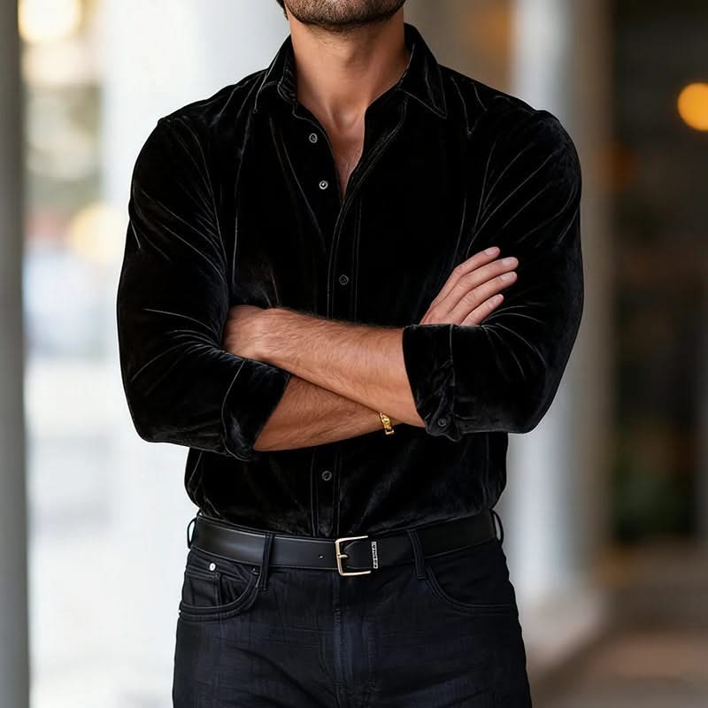 MASON | Button-up shirt in soft-touch fabric