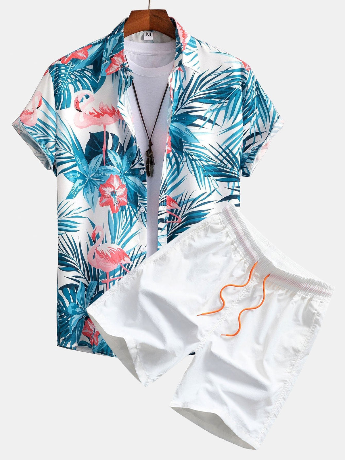 CHARLIE | Set with all-over flamingo print
