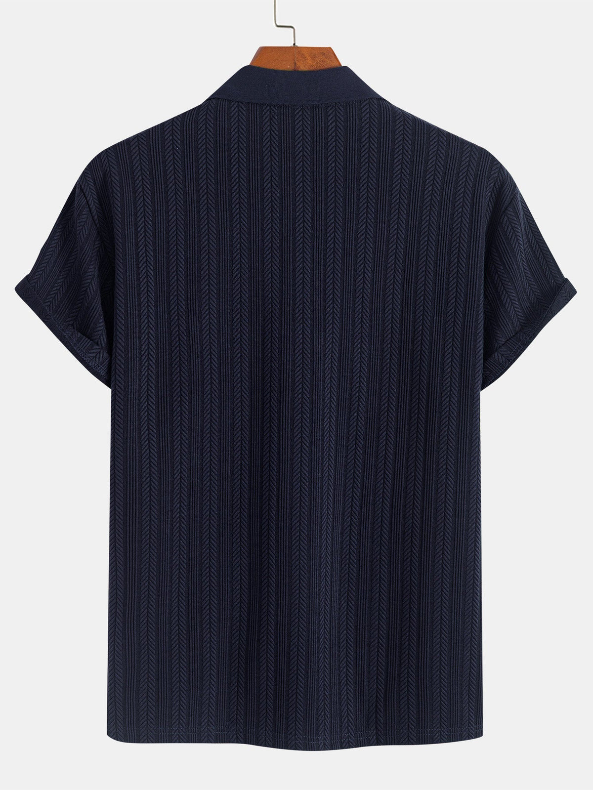 GEORGE | Polo with half-zip and herringbone texture