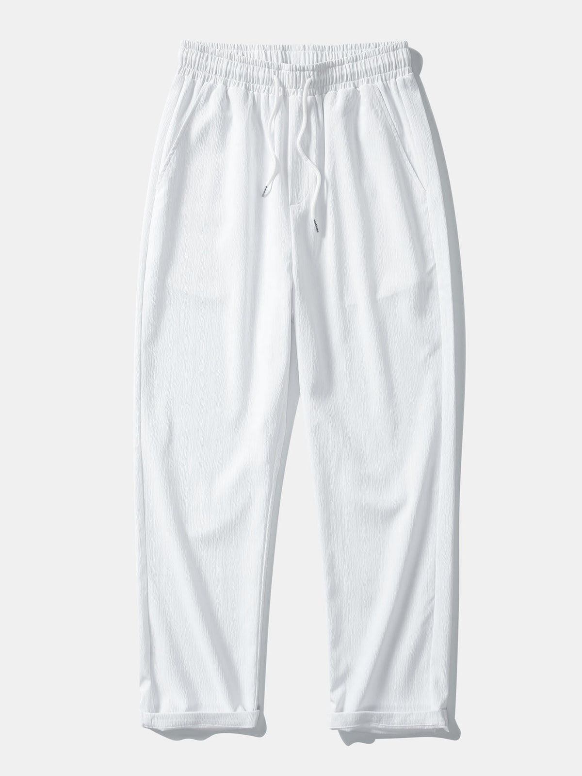 AVA | Straight-leg trousers with crinkle texture