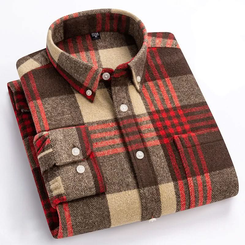 GRAYSON | Flannel shirt with button-down collar