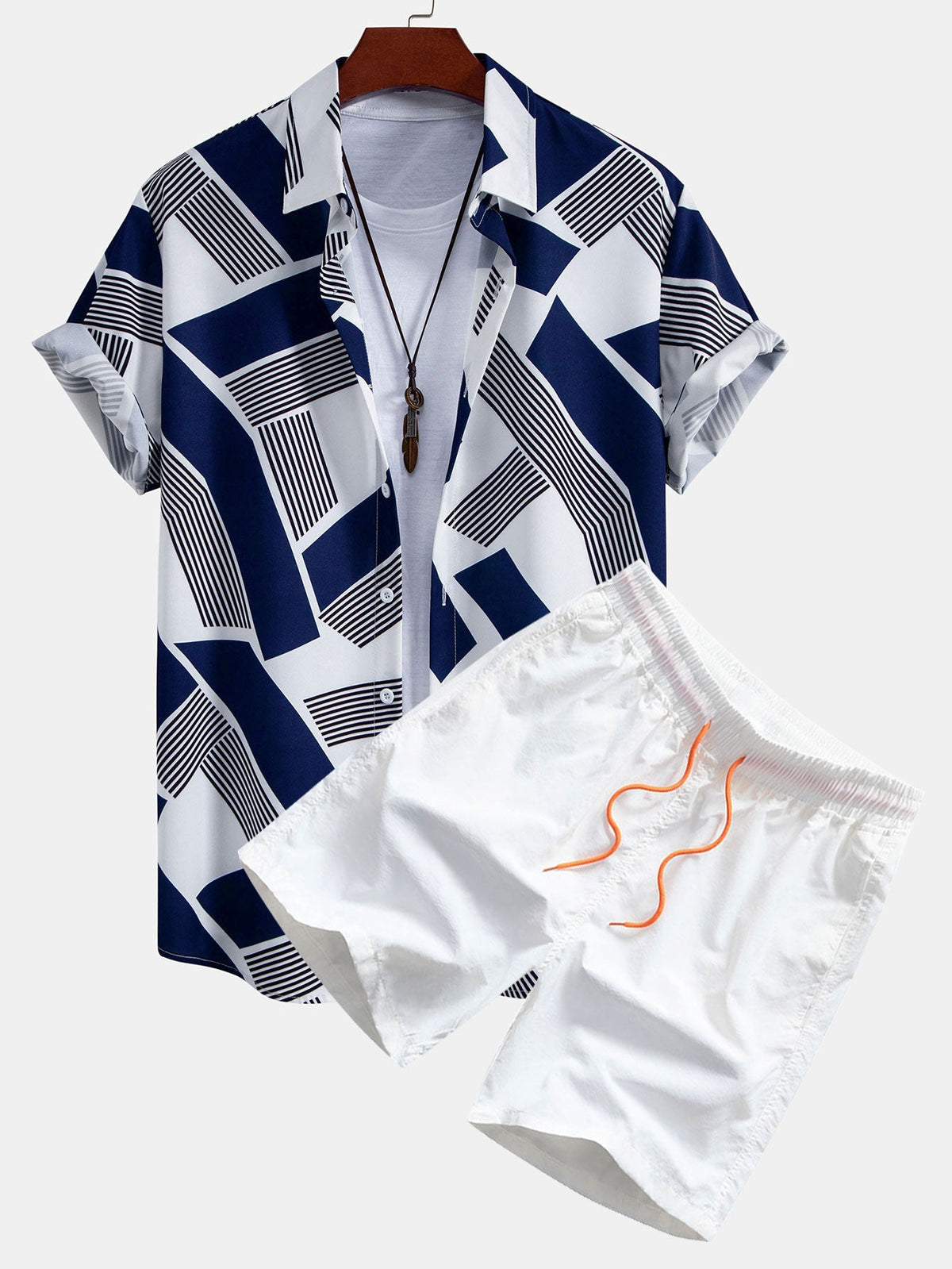 HARPER | Shirt and shorts set with colourblock print