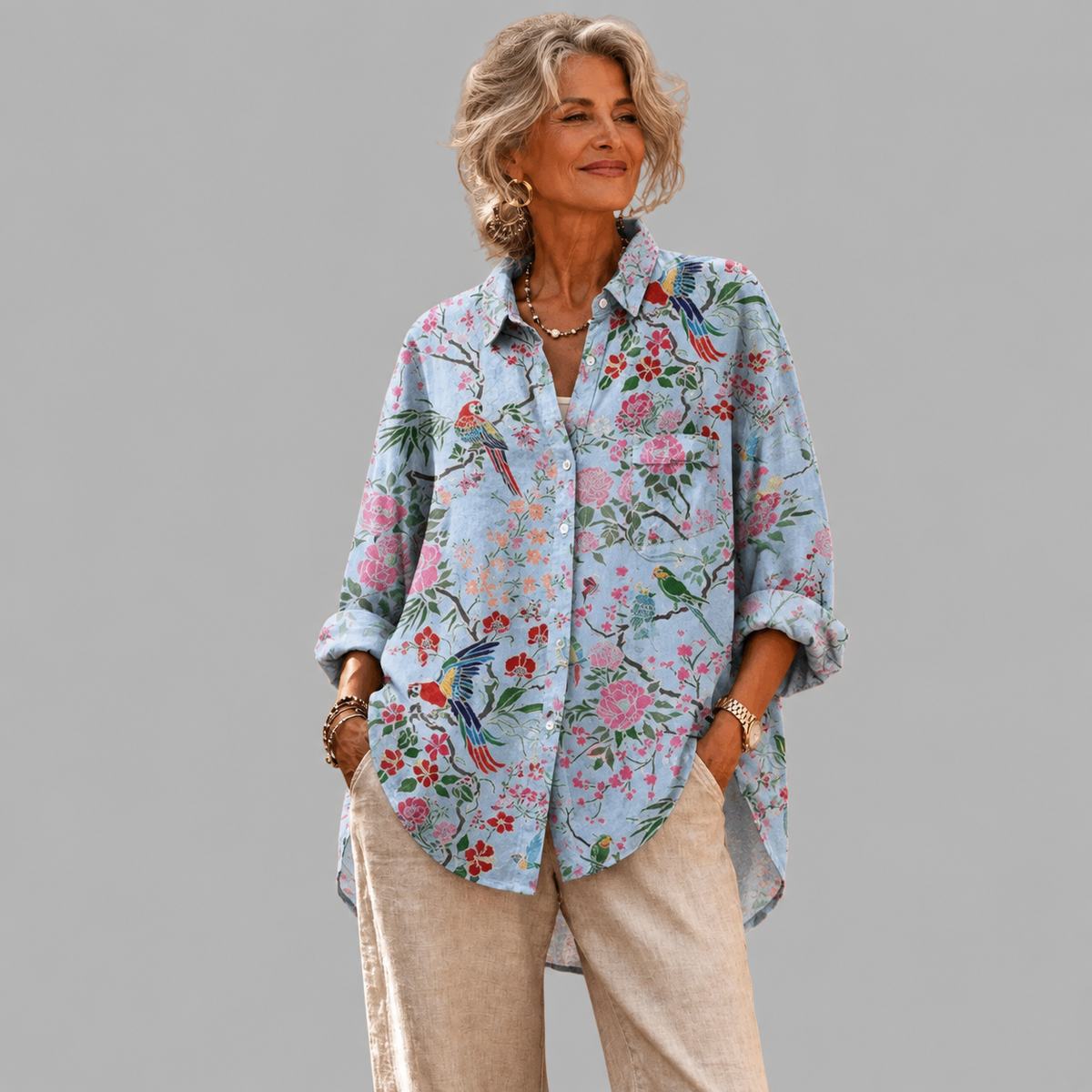 LILY | Relaxed tunic with spring print