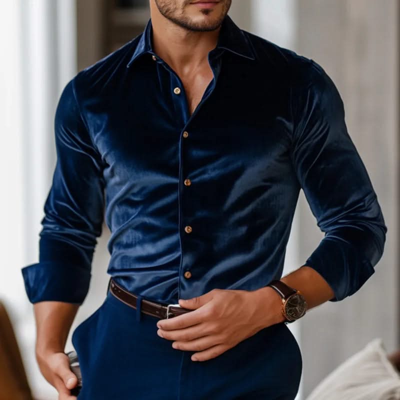 MASON | Button-up shirt in soft-touch fabric