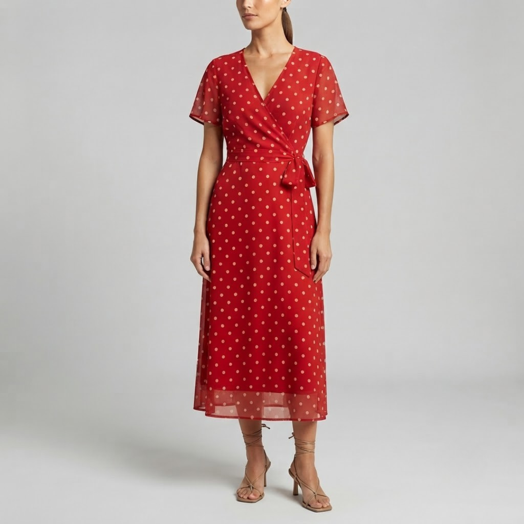 HARPER | Midi dress with polka dot print