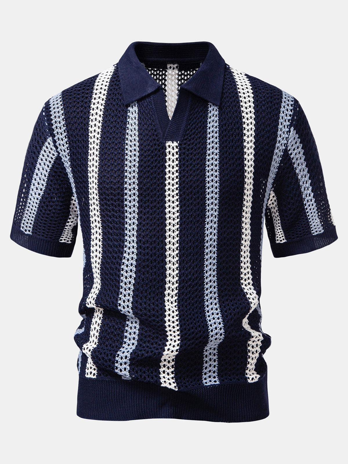 GEORGE | Set with striped crochet polo
