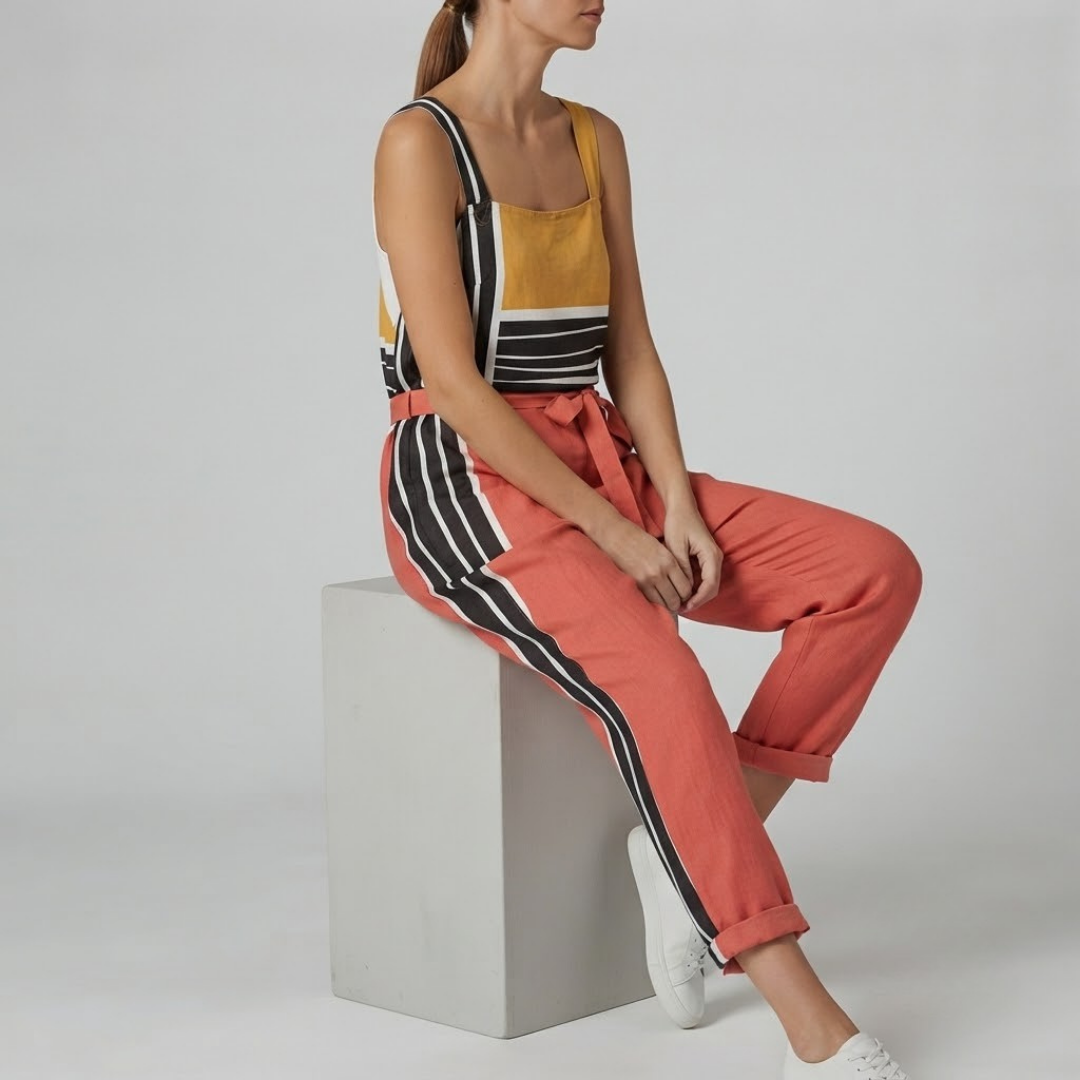 METRO | Colour-block jumpsuit with pockets