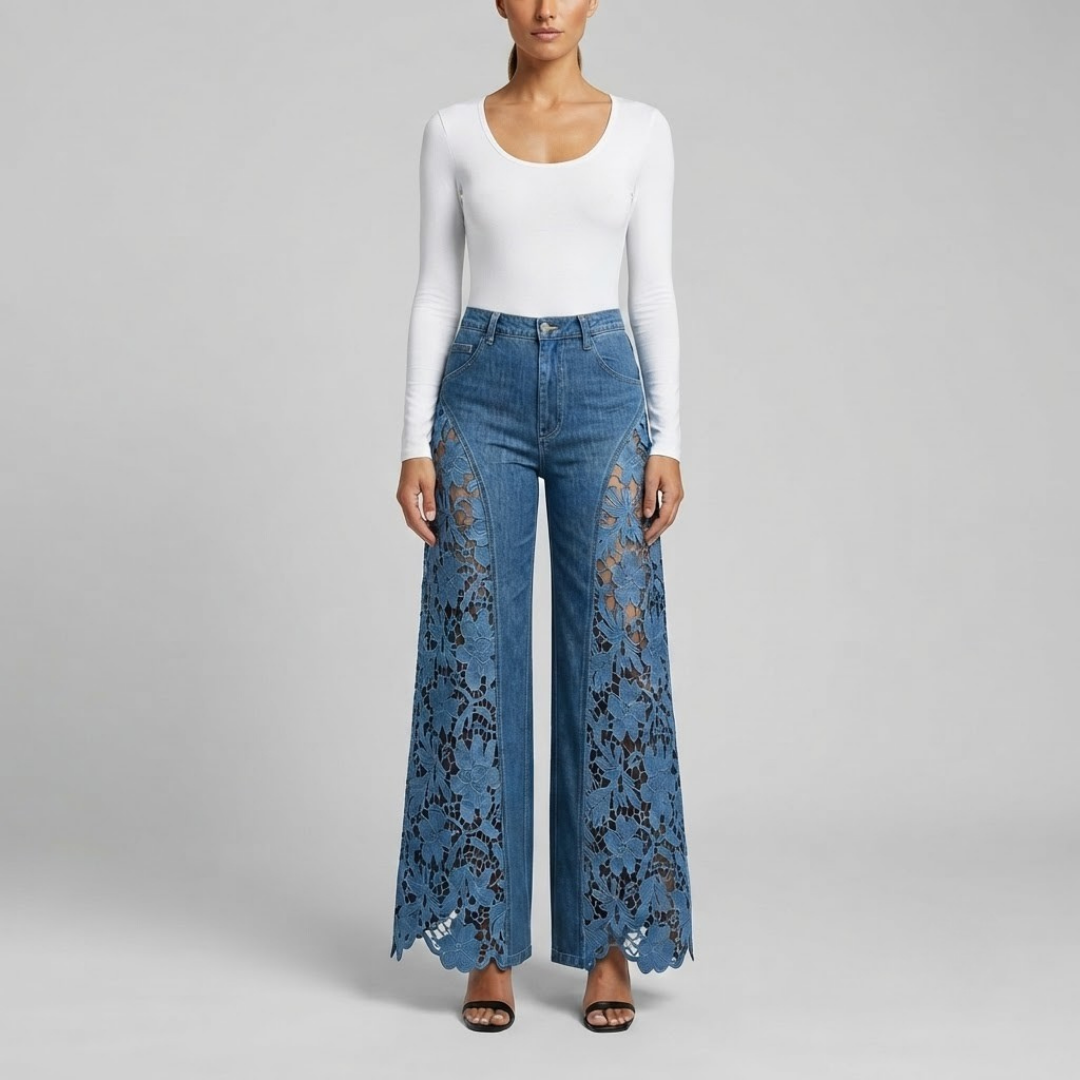 HARPER | Wide-leg jeans with embroidery