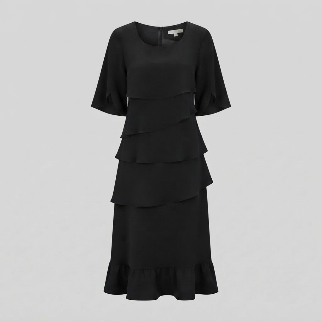 ELIZABETH | Midi dress with ruffle detail