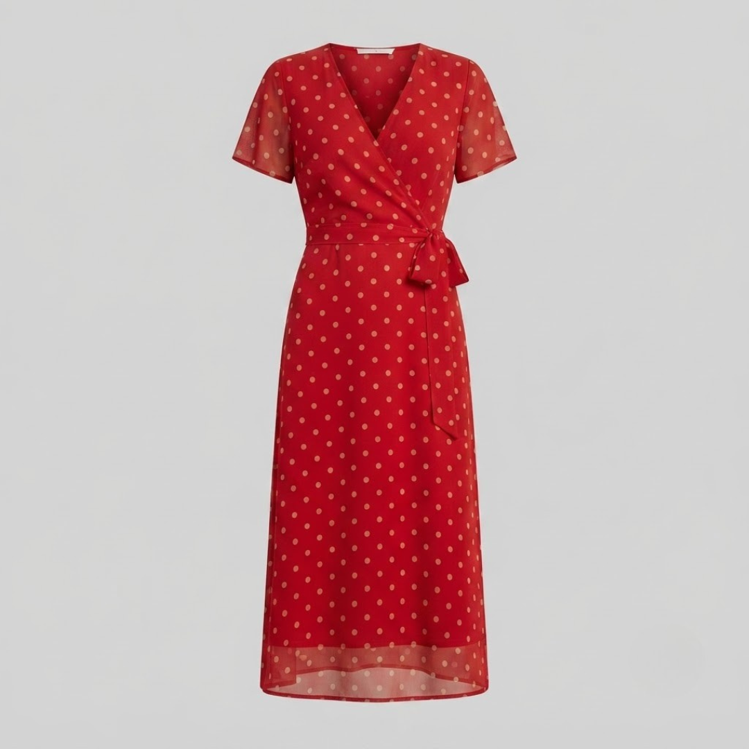 HARPER | Midi dress with polka dot print