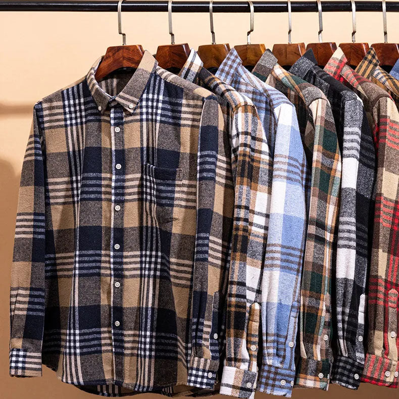 GRAYSON | Flannel shirt with button-down collar
