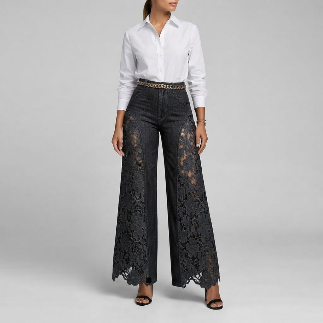 HARPER | Wide-leg jeans with embroidery