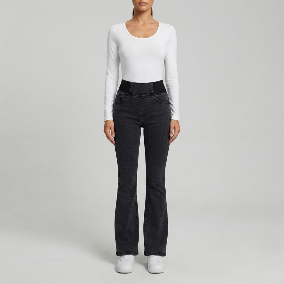 CHARLOTTE | High-waist flare trousers with stretch