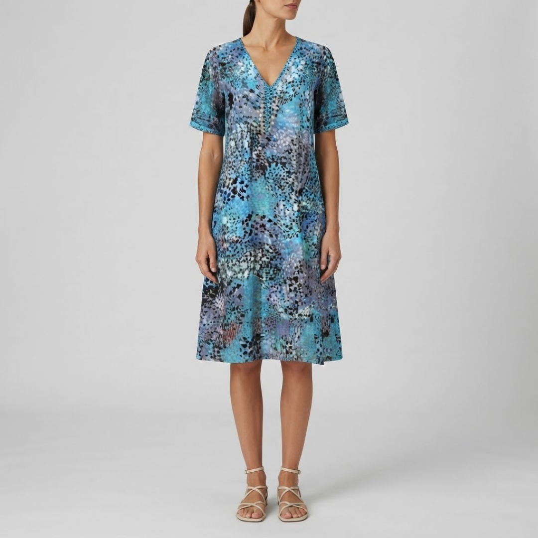 MAYA | Midi dress with flowing silhouette