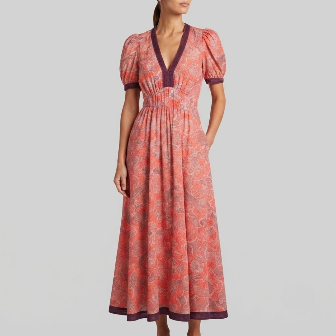 ANGEL | Maxi dress with puff sleeves