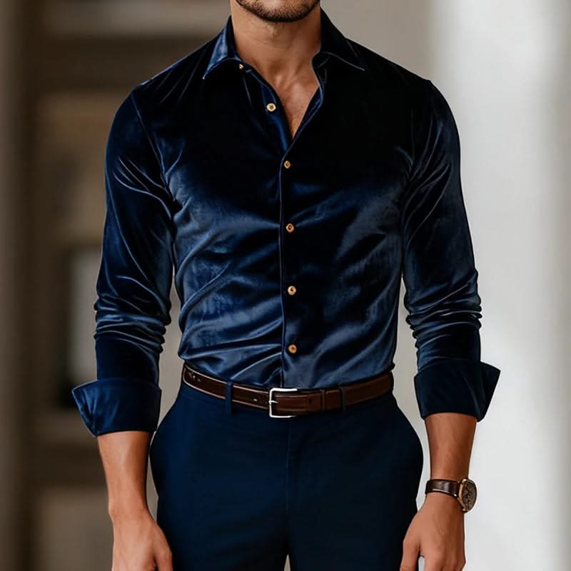 MASON | Button-up shirt in soft-touch fabric