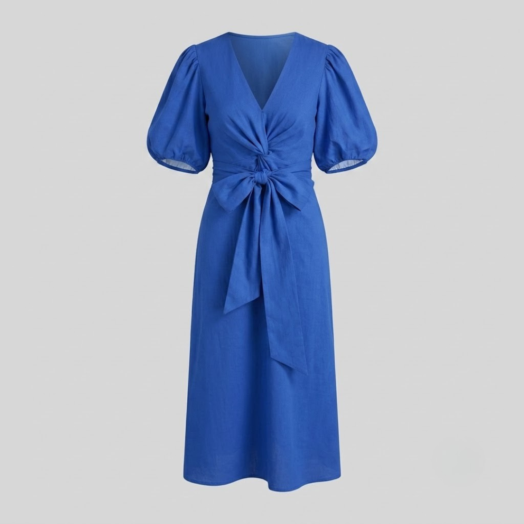 SIENA | Midi dress with puff sleeves
