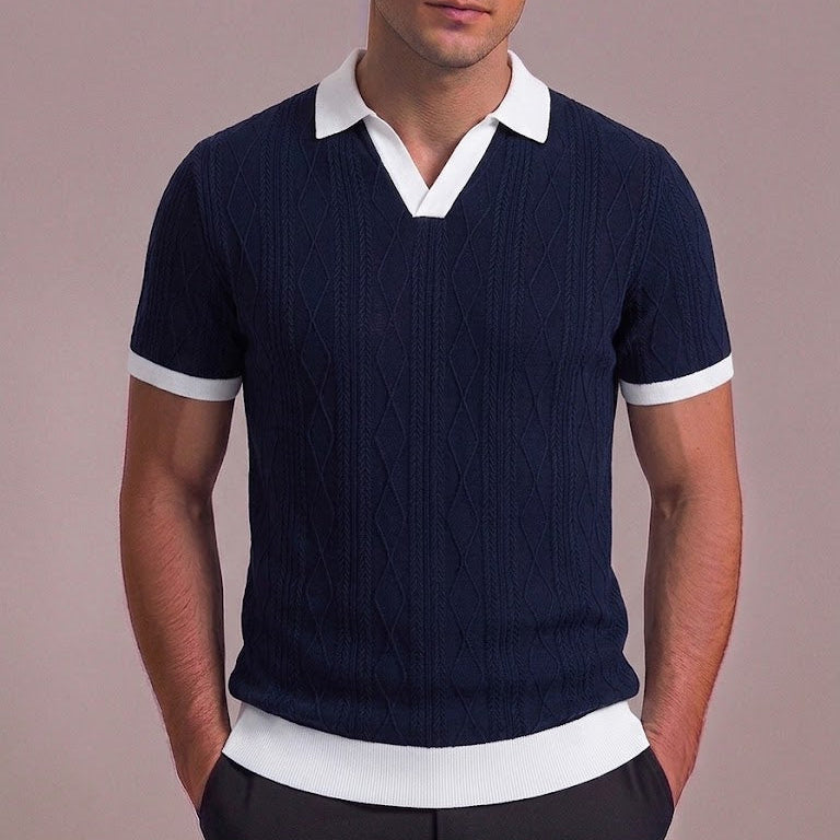 BENJAMIN | Polo with geometric jacquard