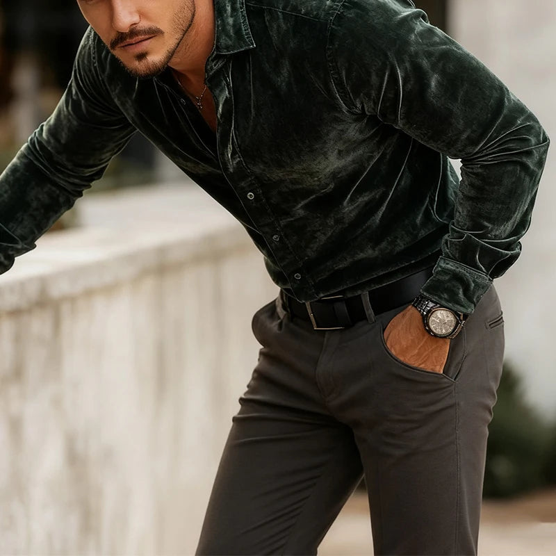 MASON | Button-up shirt in soft-touch fabric