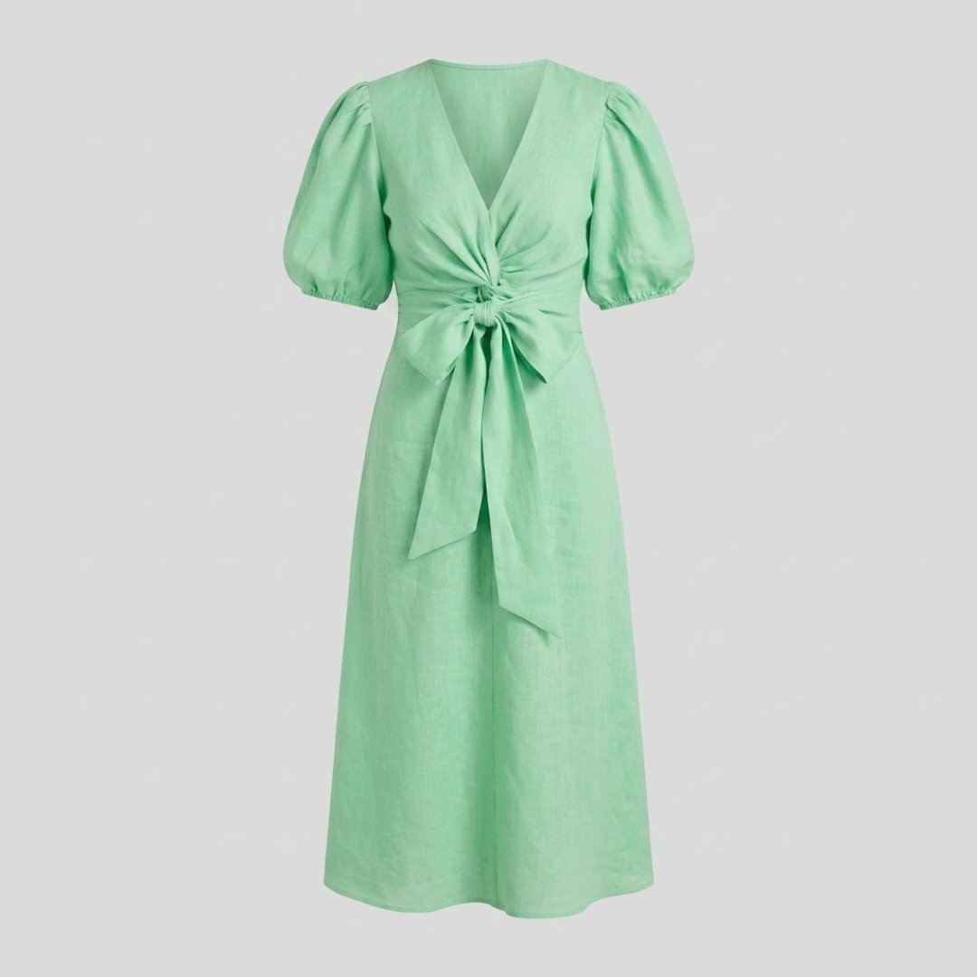 SIENA | Midi dress with puff sleeves