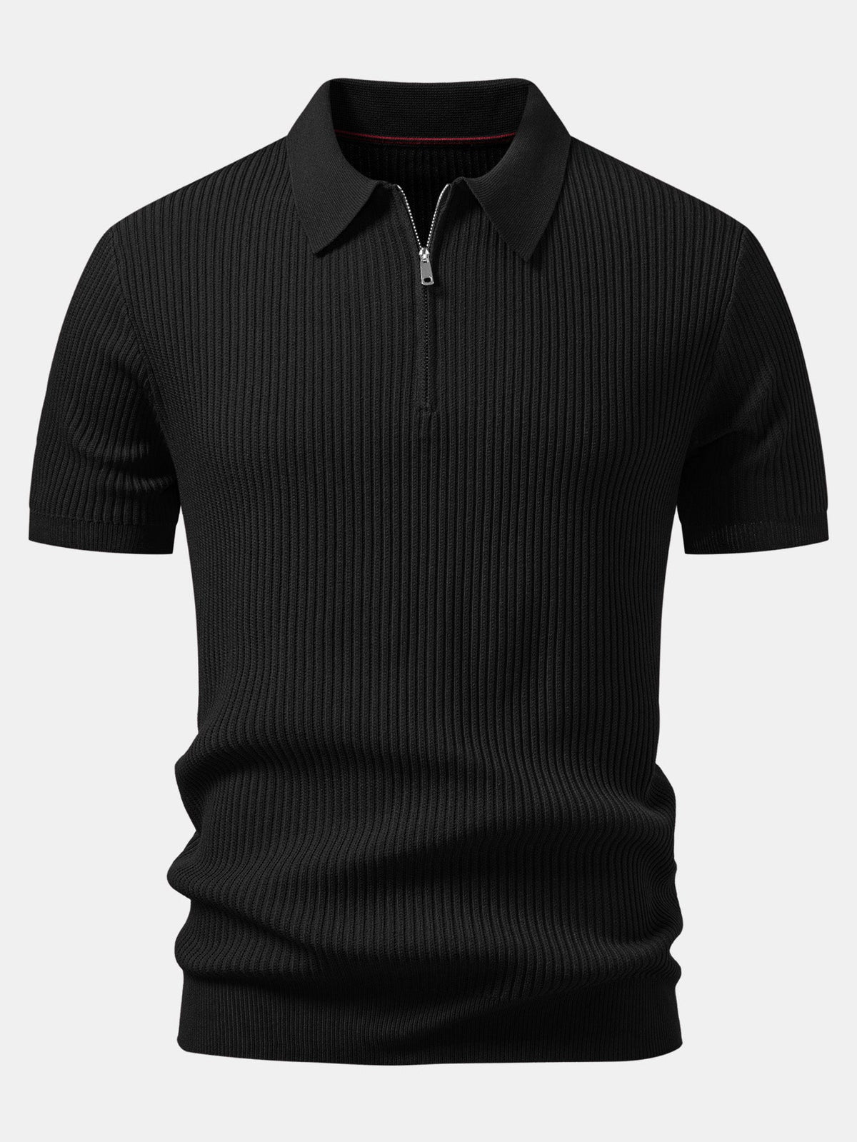 LARA | Zip polo with ribbed knit