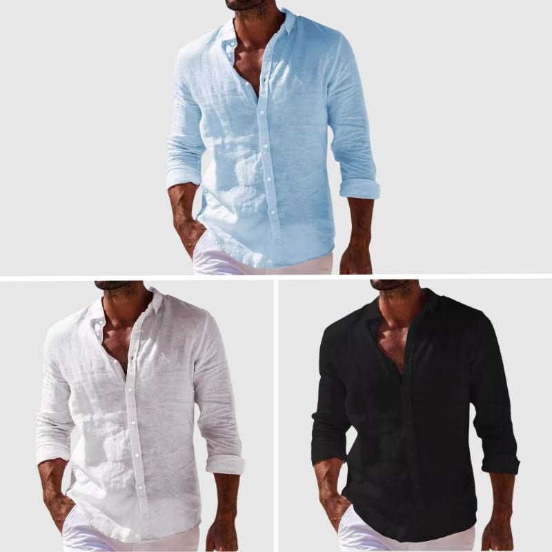 GEORGE | Linen shirt with point collar