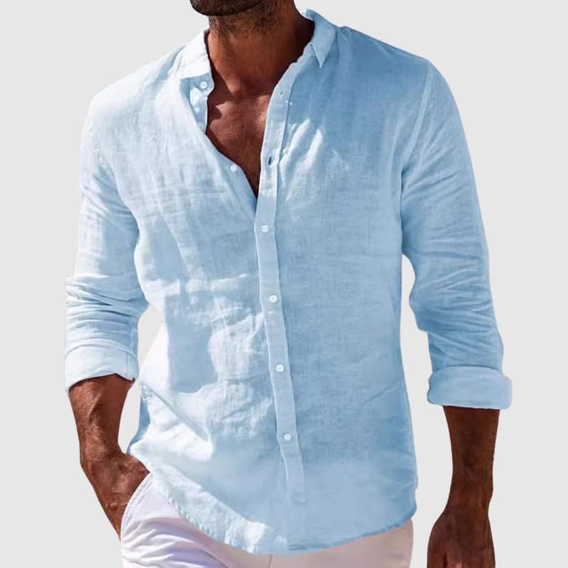 GEORGE | Linen shirt with point collar