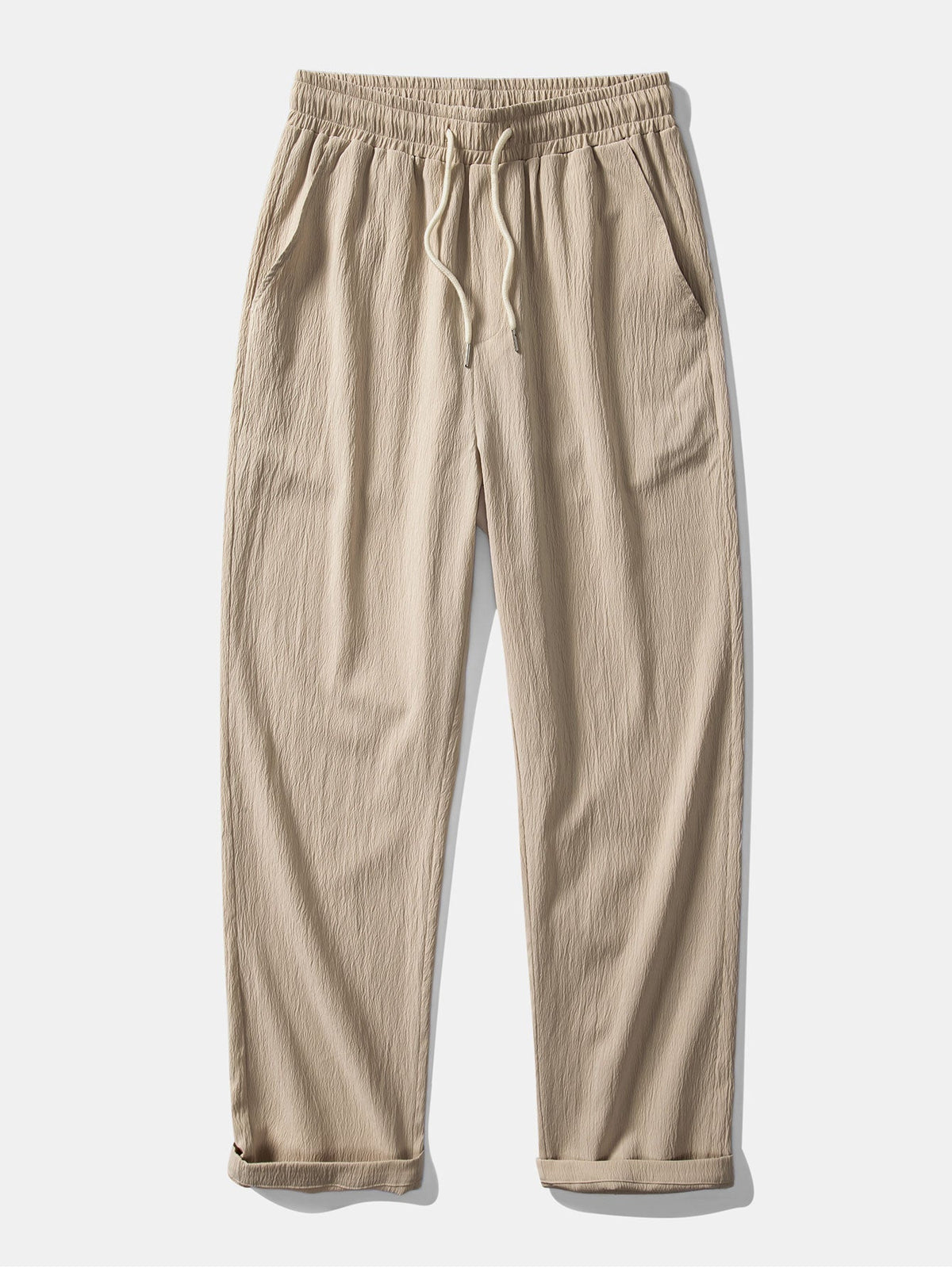 AVA | Straight-leg trousers with crinkle texture
