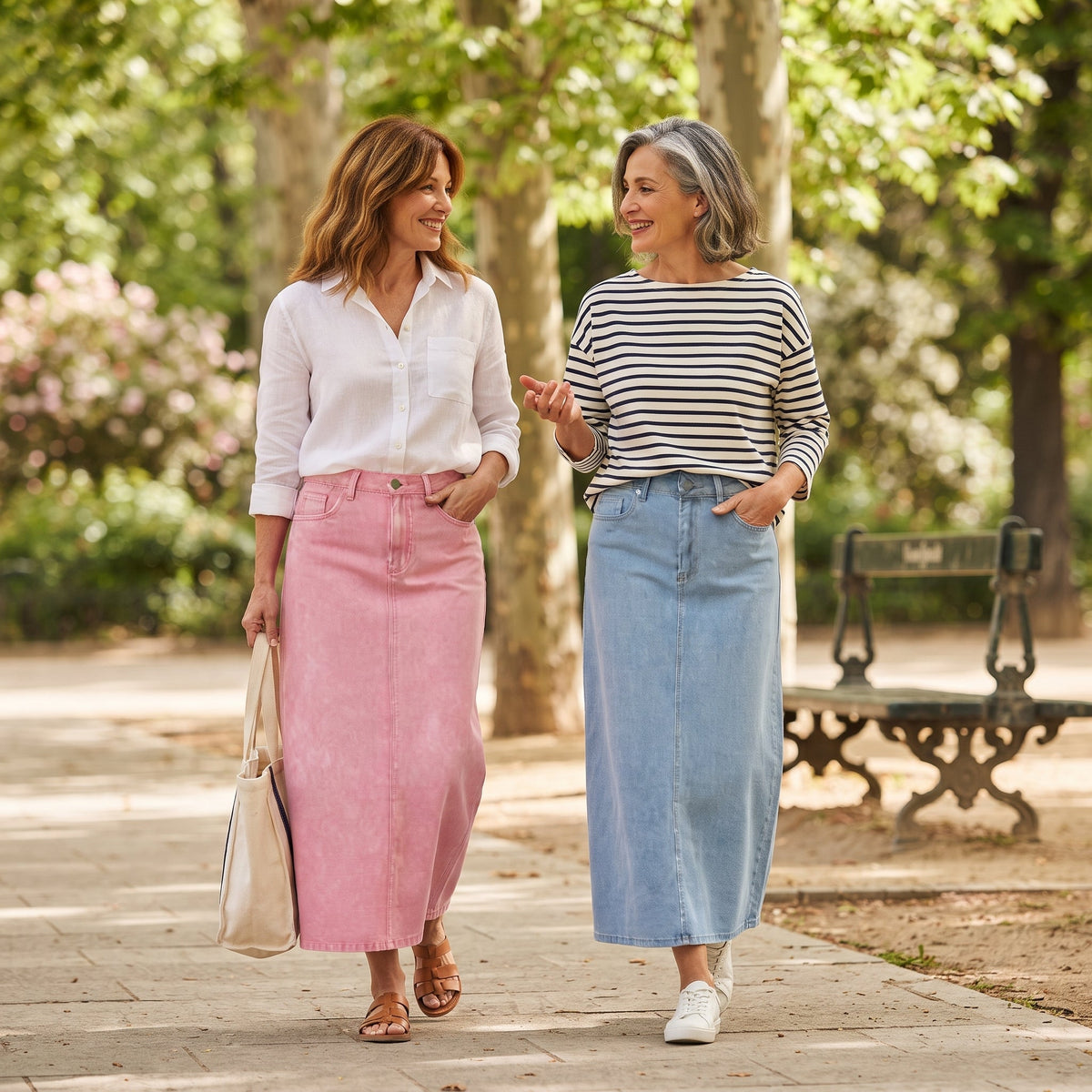HARPER | Midi skirt with classic denim look