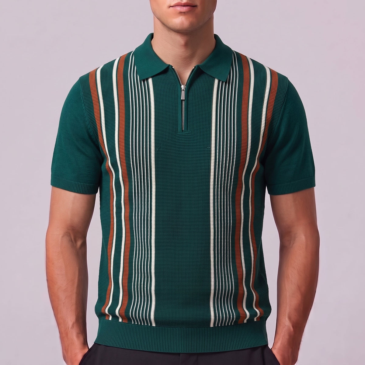 LIAM | Knit polo with quarter-zip