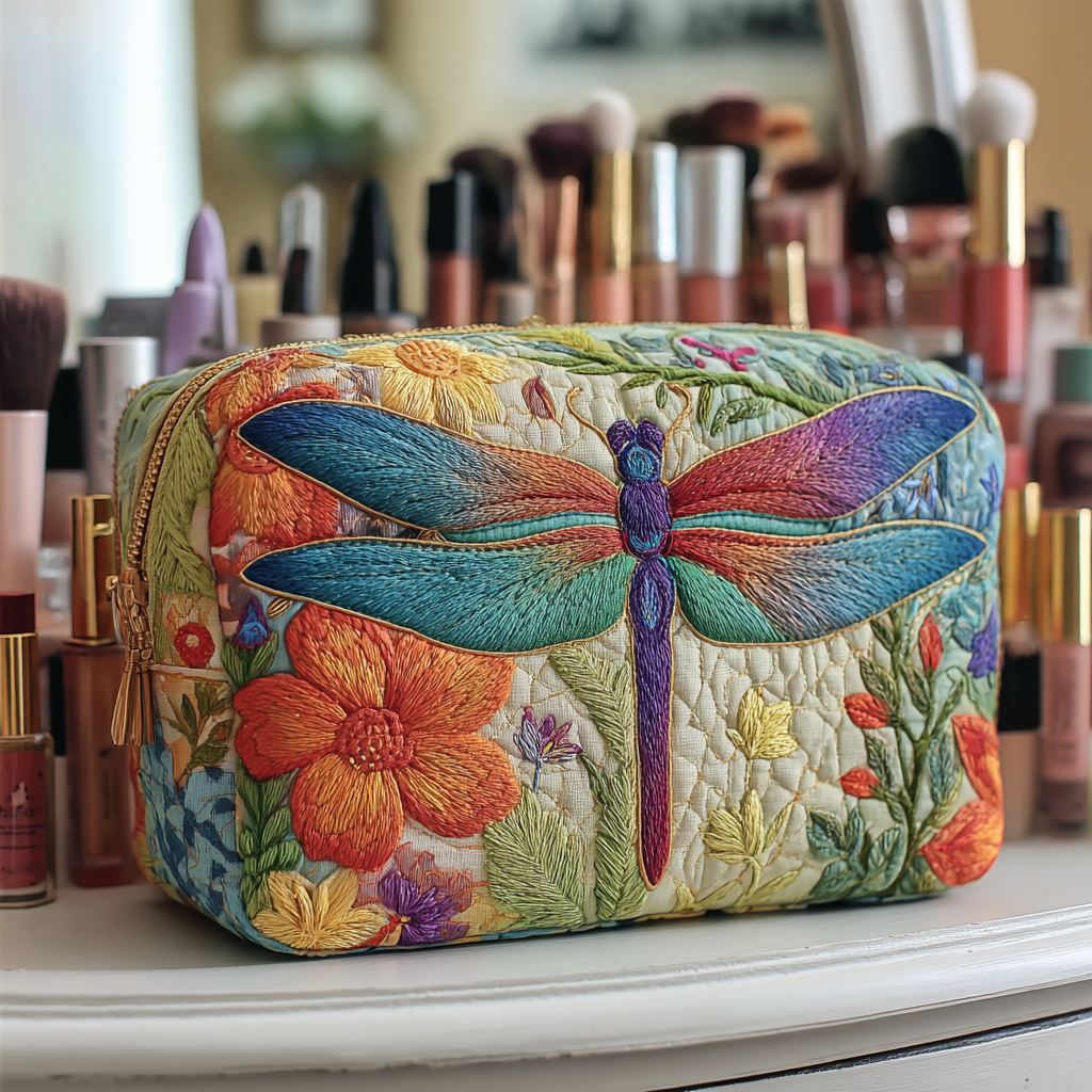 MIA | Cosmetic bag with quilted floral design