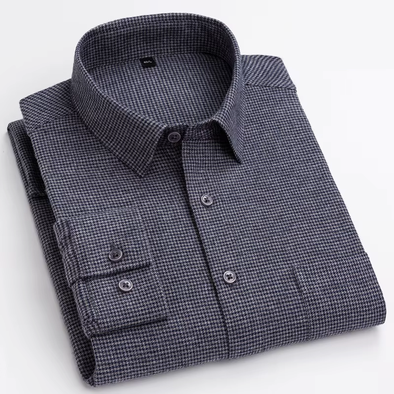 KINGSMERE | Shirt with micro houndstooth pattern