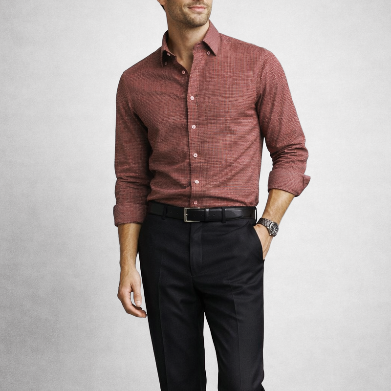 KINGSMERE | Shirt with micro houndstooth pattern