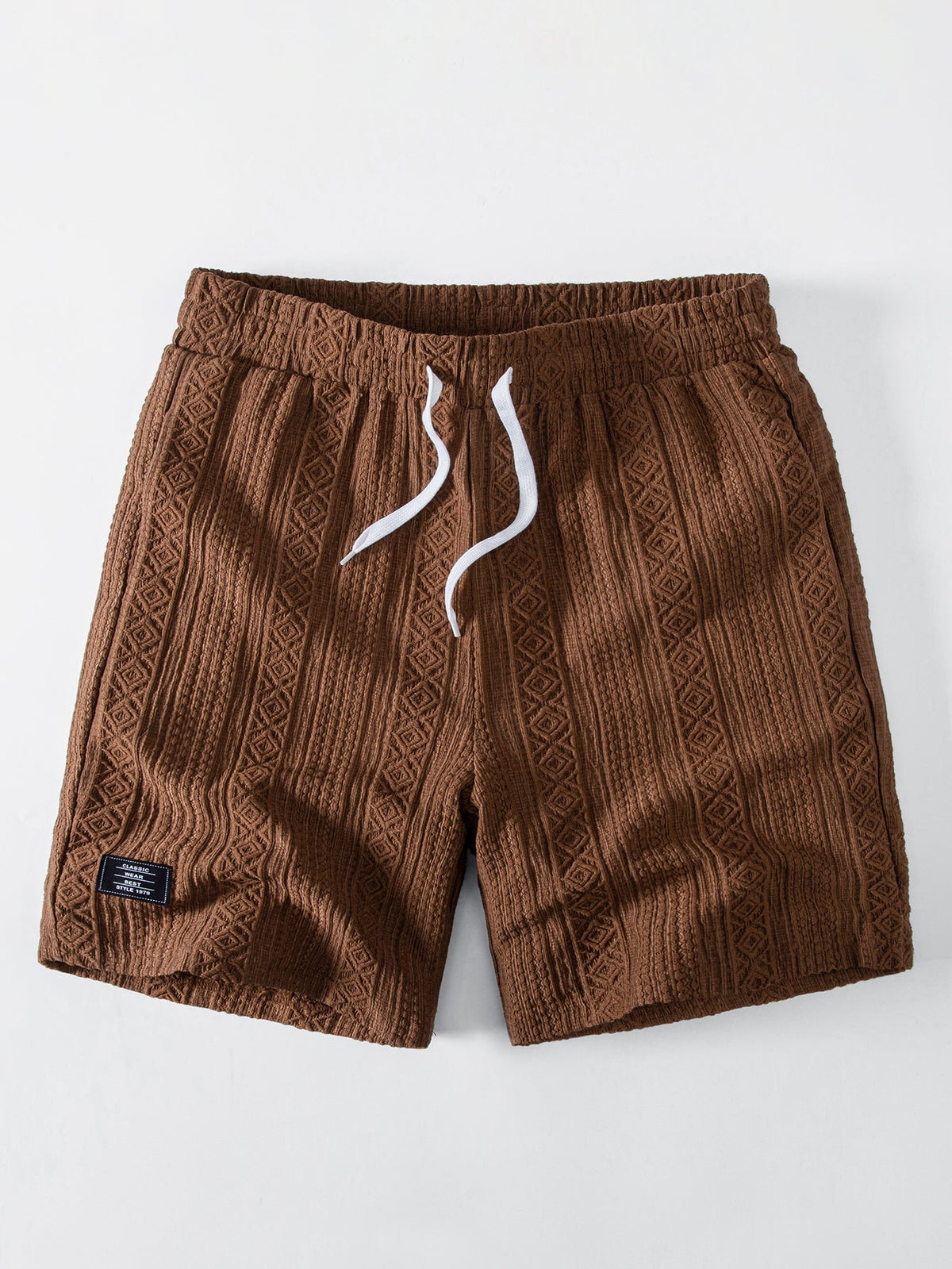 THEO | Drawstring shorts with jacquard pattern