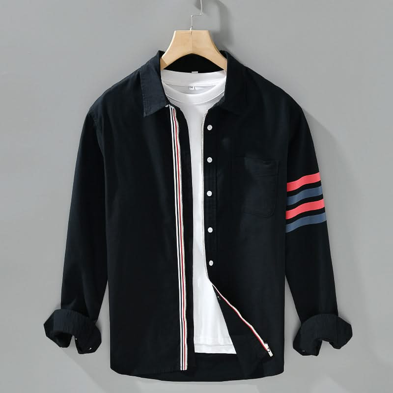 AUSTIN | Long-sleeve shirt with stripe trim