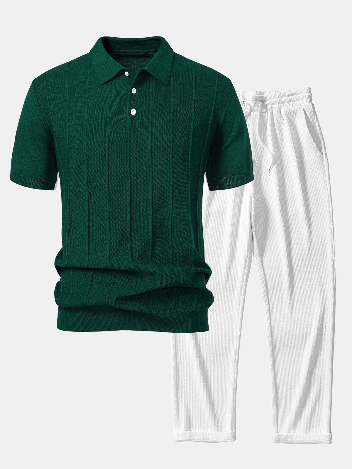 JACK | Set with striped polo and ribbed trousers