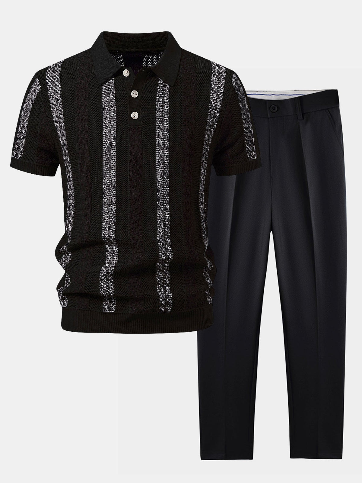 FELIX | Set with striped knit polo