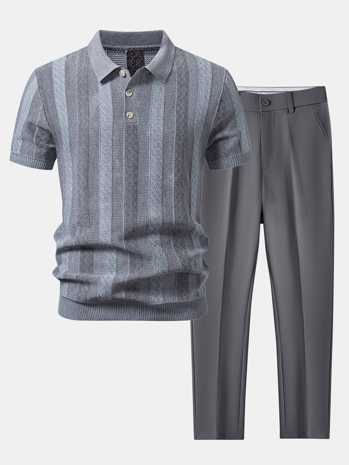 FELIX | Set with striped knit polo