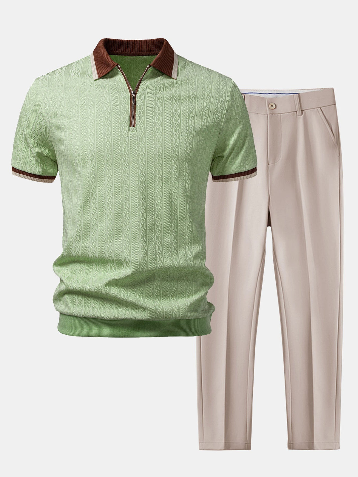 ARCHIE | Set with zip polo and tapered trousers