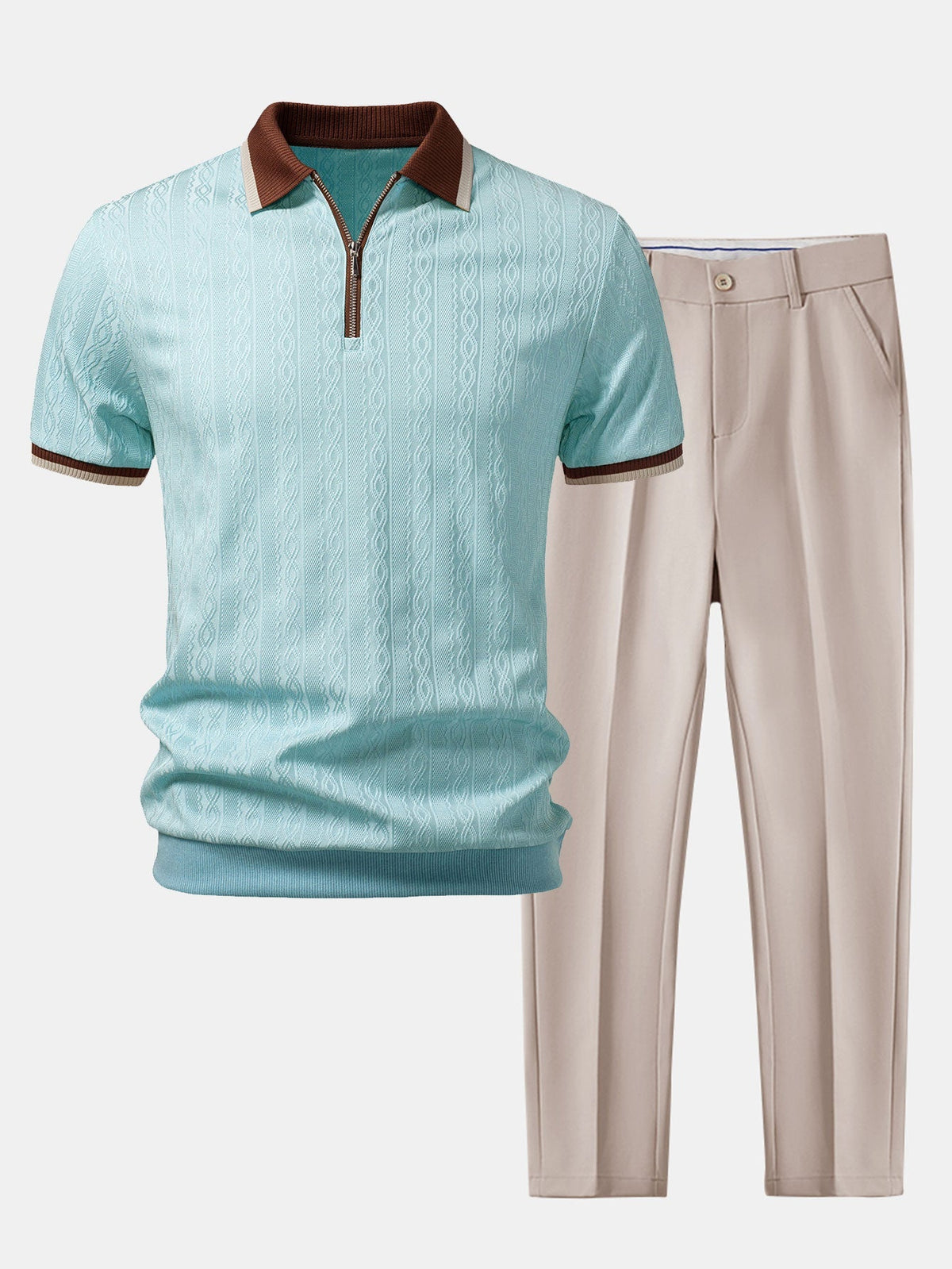 ARCHIE | Set with zip polo and tapered trousers