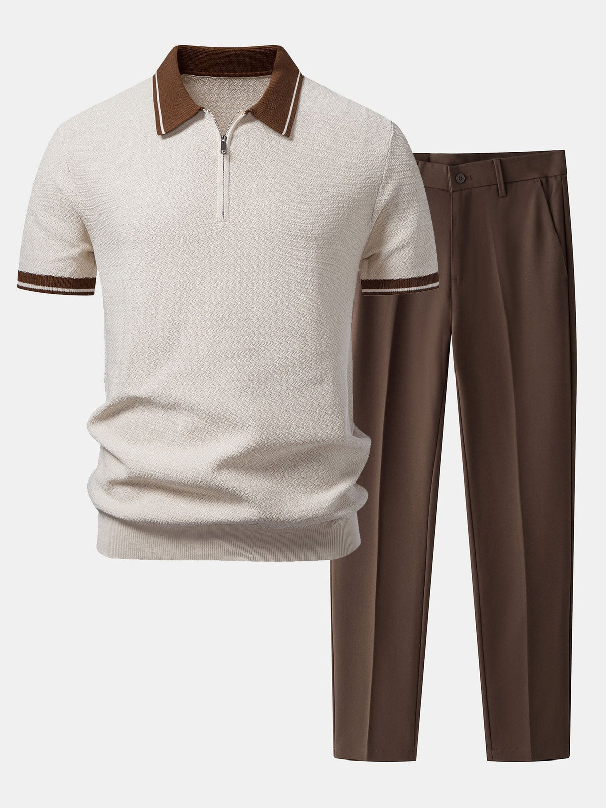 LEO | Set with zip polo and tapered trousers