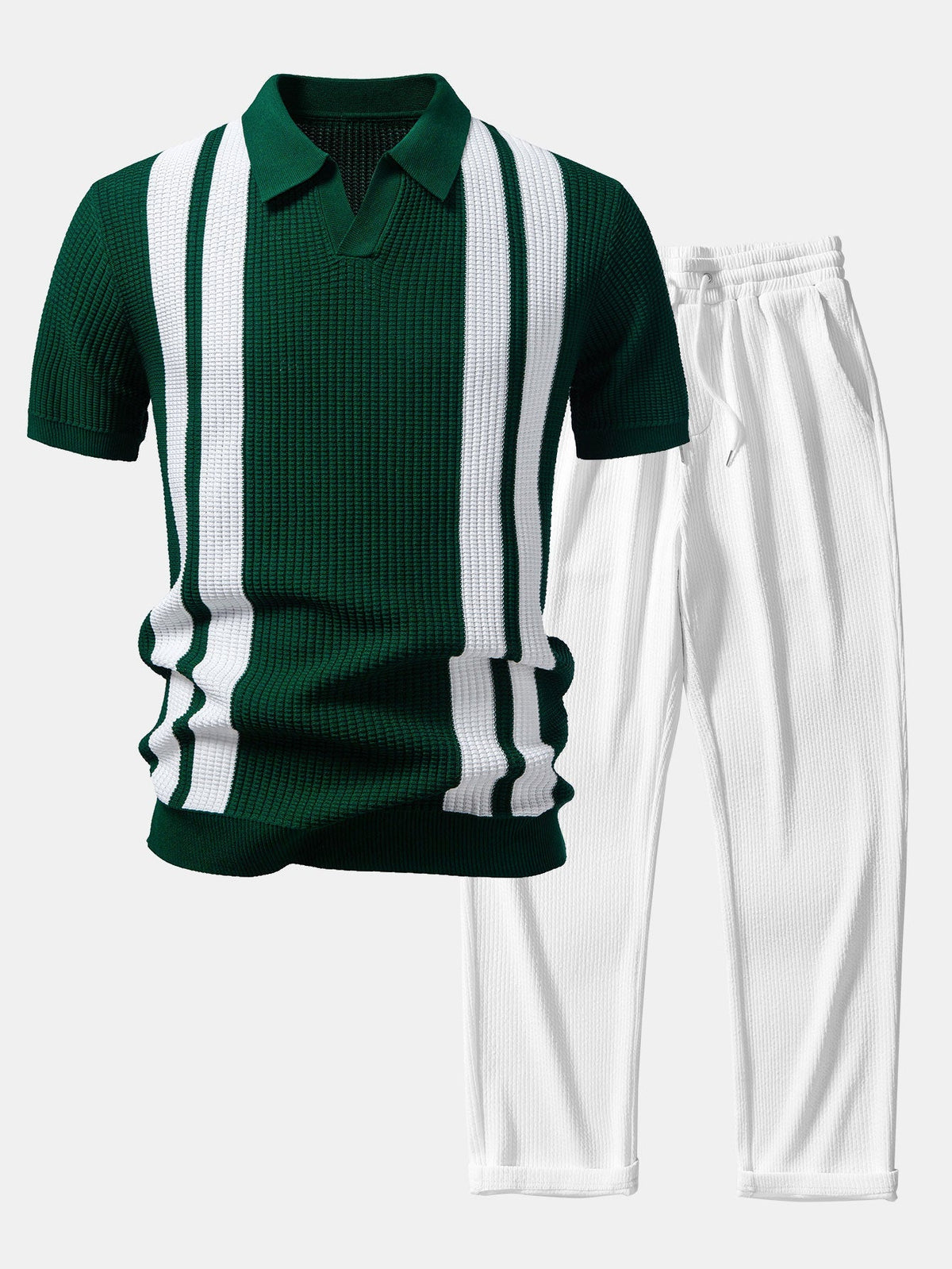 TEDDY | Set with striped polo and ribbed trousers