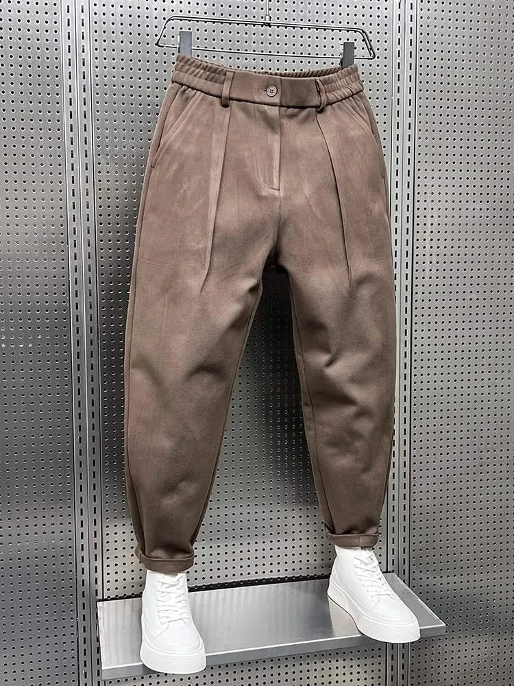 SEBASTIAN | Slim-fit trousers with melange finish