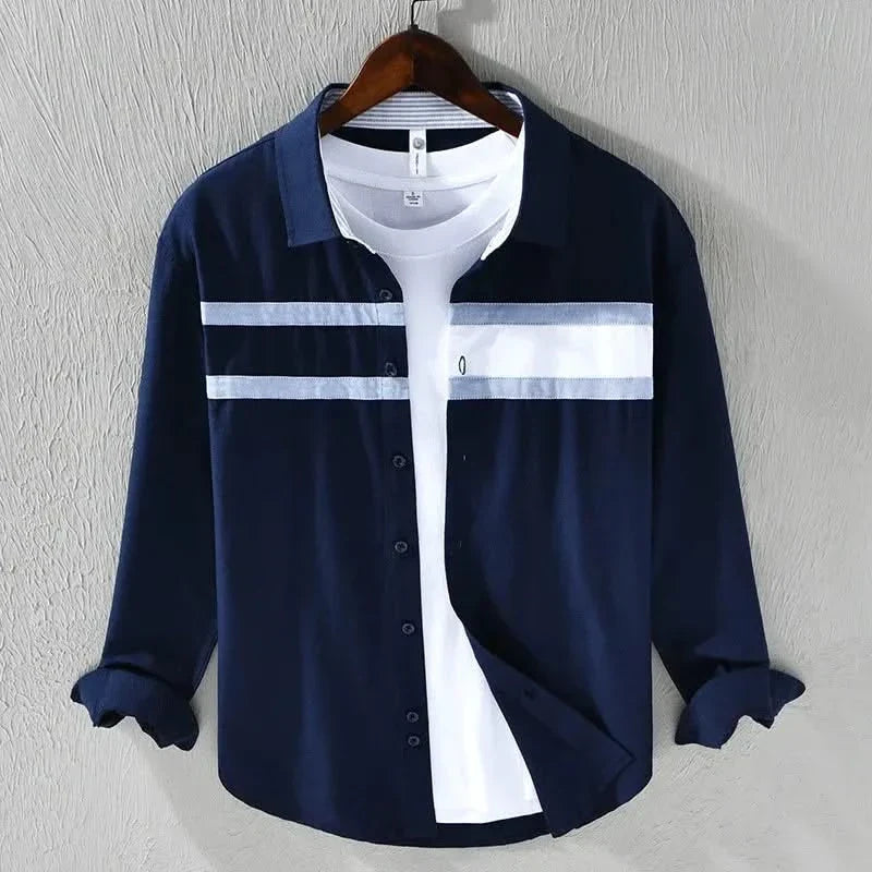 TOMMY | Panel shirt with horizontal stripes